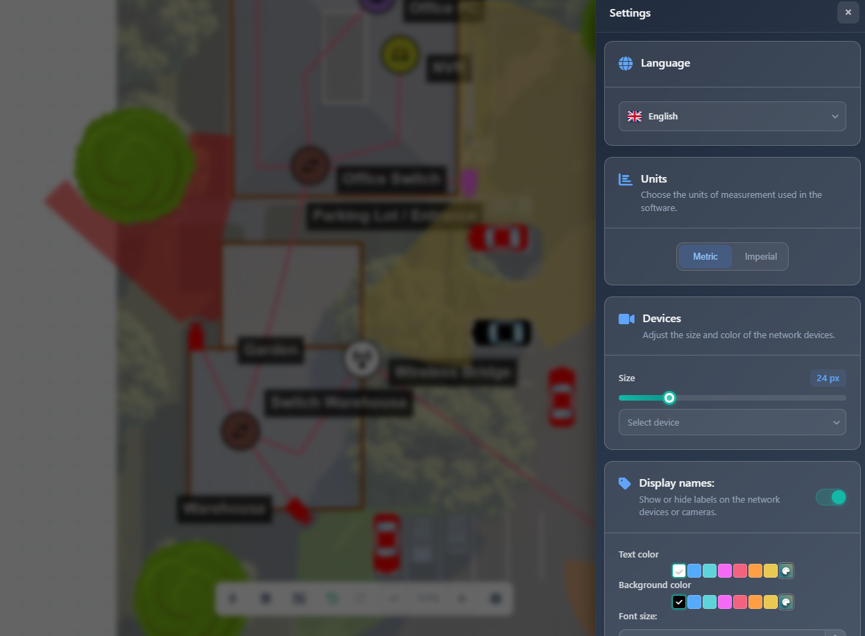 App Settings Sidebar
