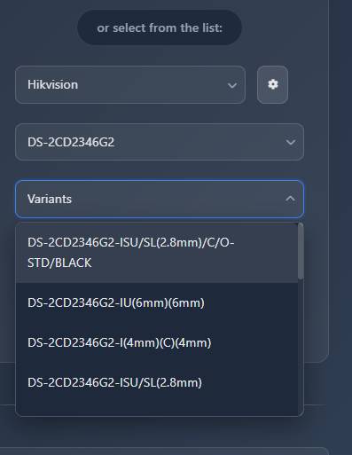 Camera catalog browser