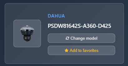 Selected camera section