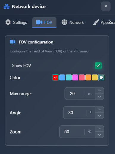 PIR FOV Configuration