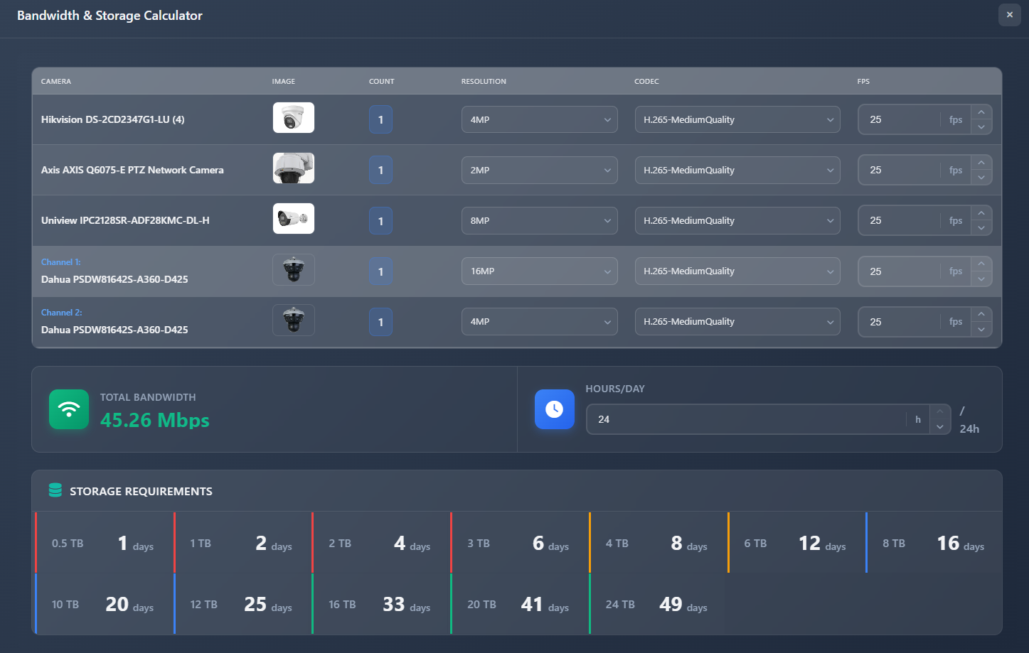 HDD Calculator Interface