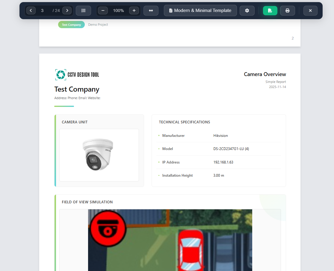 Simple Report interface
